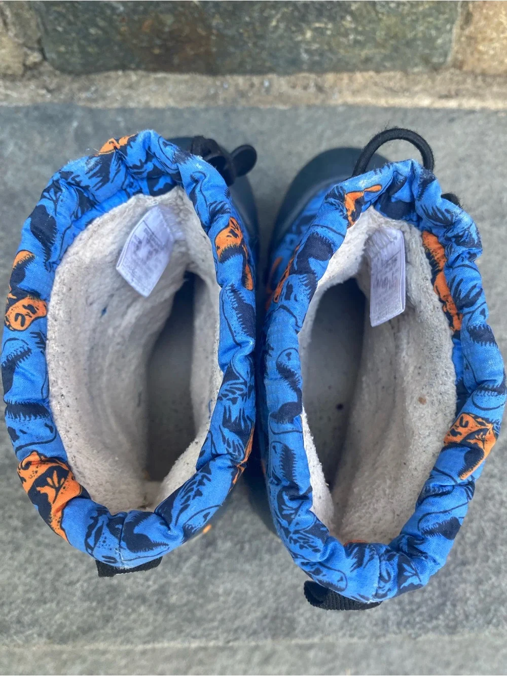 Bogs Kids Blue & Orange Dino Snow Boots
